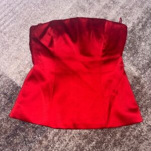 Elegant Red Strapless Top